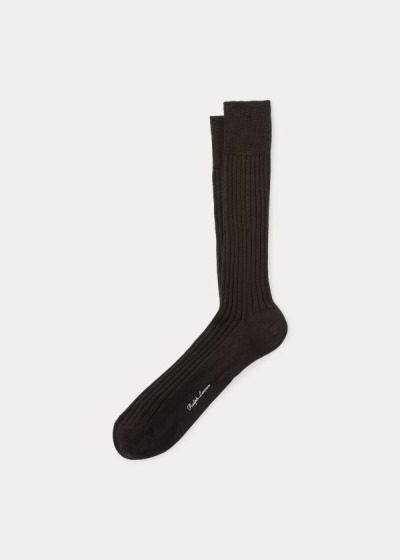 Calcetines Ralph Lauren Hombre Marrom Oscuro - Rib-Knit Cotton - TMIXK8921